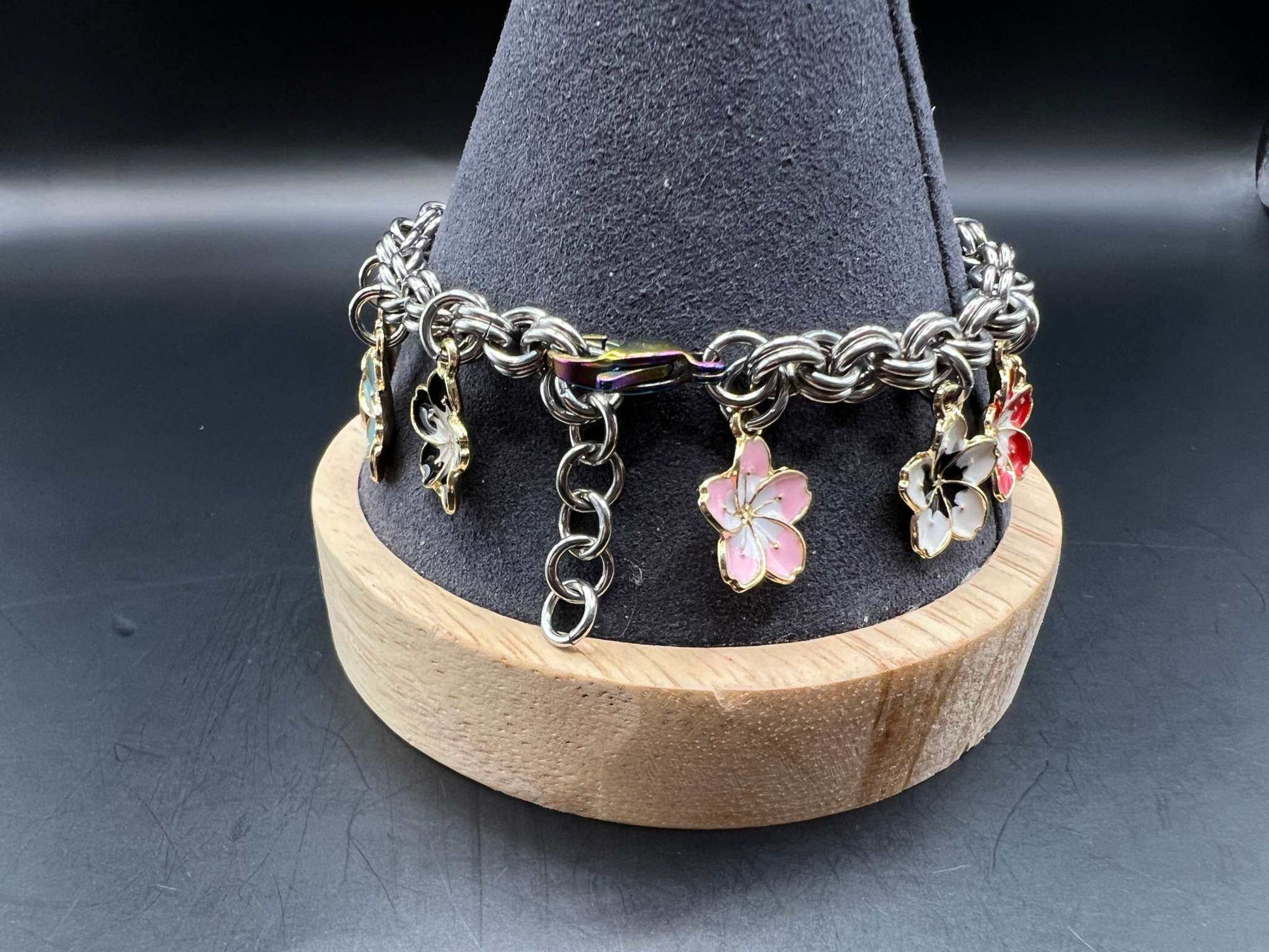 Charmed Spring: Charm Bracelet with Tropical Flowers - Megan Gros Designs