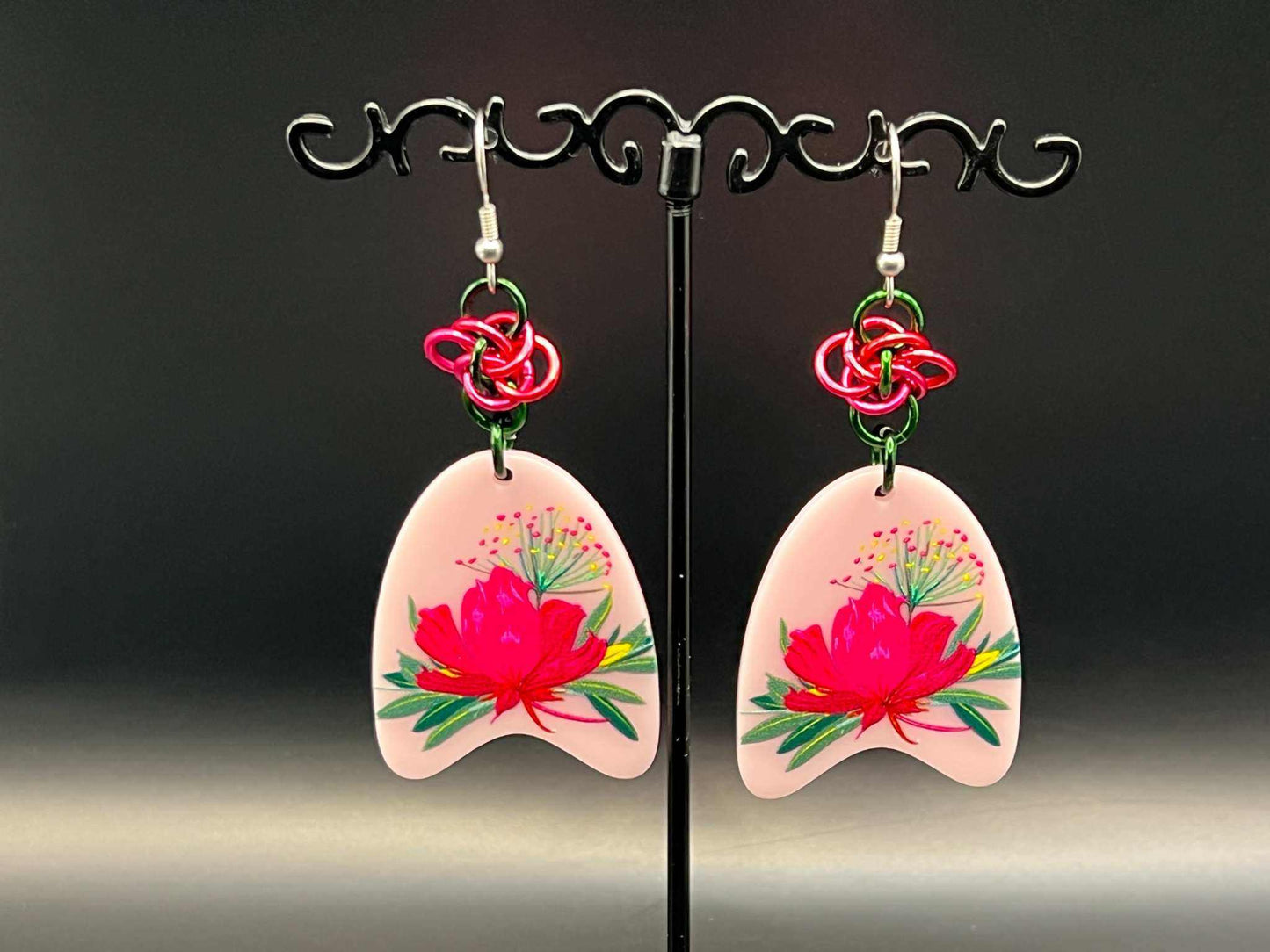 Charmed Spring: Pink Peony Earrings - Megan Gros Designs