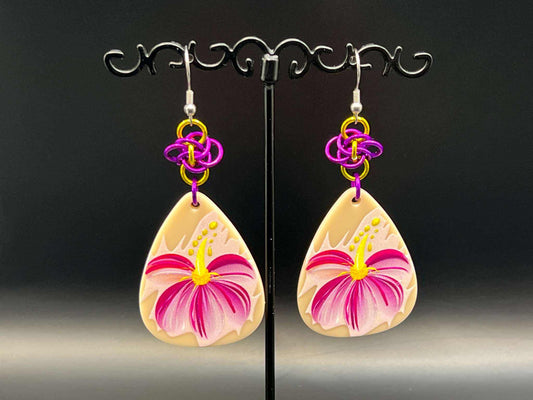 Charmed Spring: Pink Tropical Flower Earrings - Megan Gros Designs