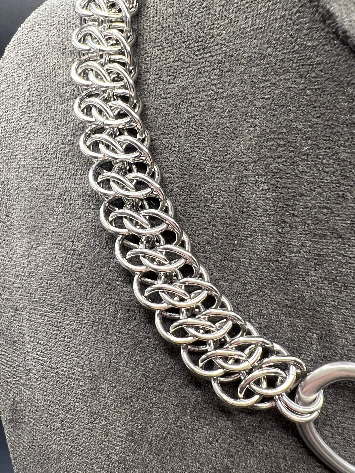 Great Southern Gathering Solid Stainless Steel Chainmaille Choker Measuring Approx. 16" Long, Adjusts to Approx. 17.5"