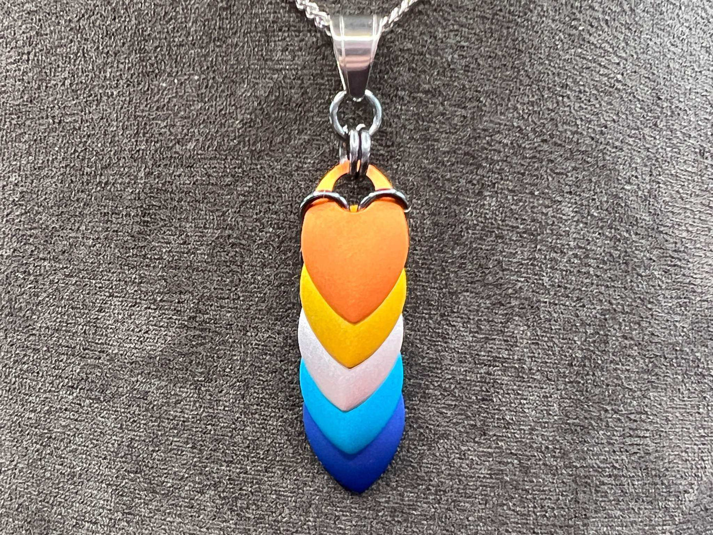 Pride Flag Scalemaille Pendant: Aroace - Megan Gros Designs