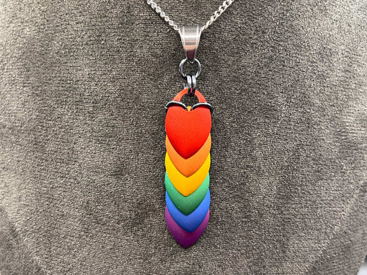 Pride Flag Scalemaille Pendant: Rainbow - Megan Gros Designs