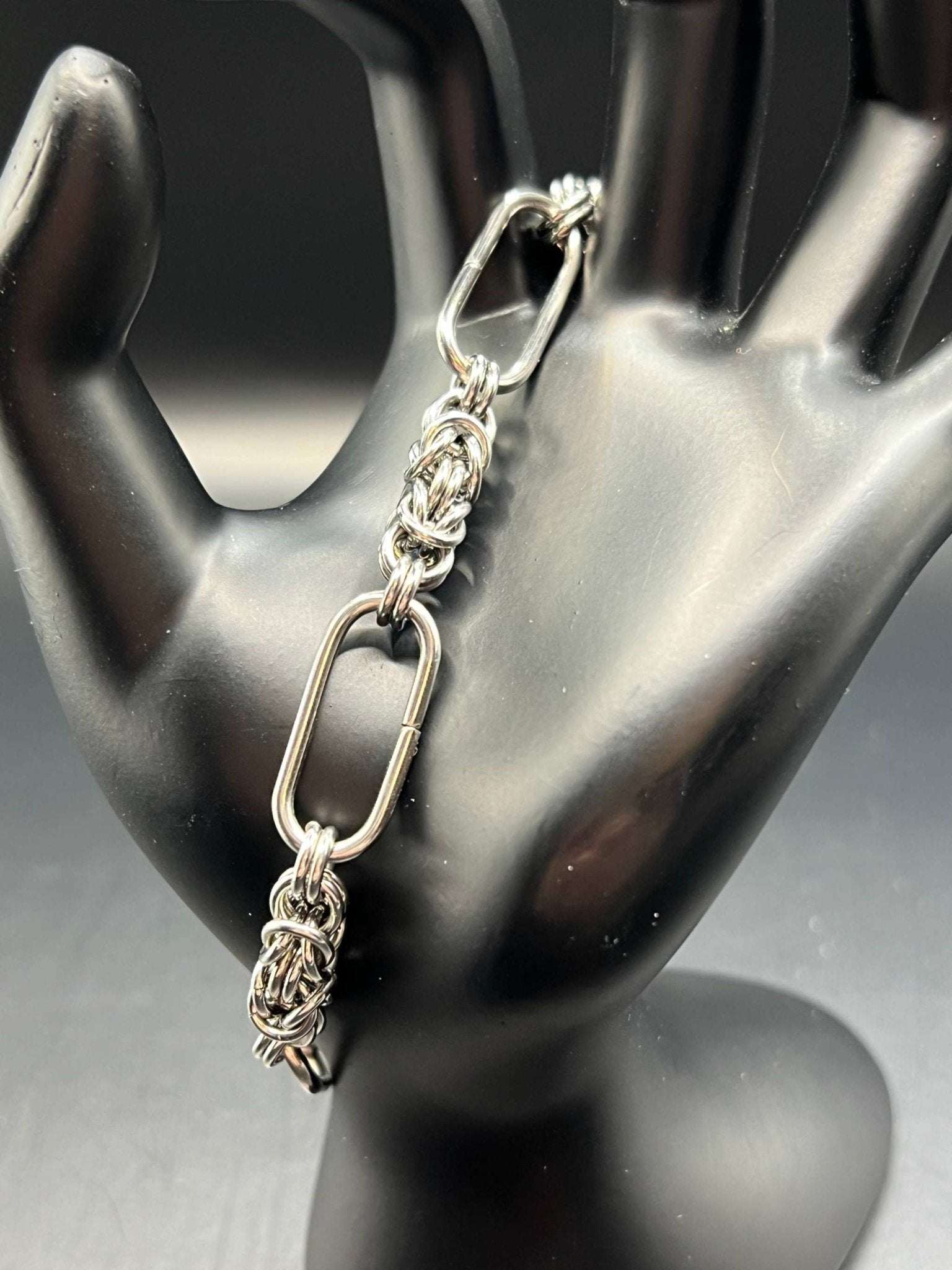 Stainless Steel Bracelet - Petite Byzantine & Paperclip Chain - Megan Gros Designs