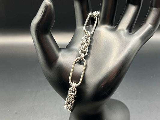 Stainless Steel Bracelet - Petite Byzantine & Paperclip Chain - Megan Gros Designs