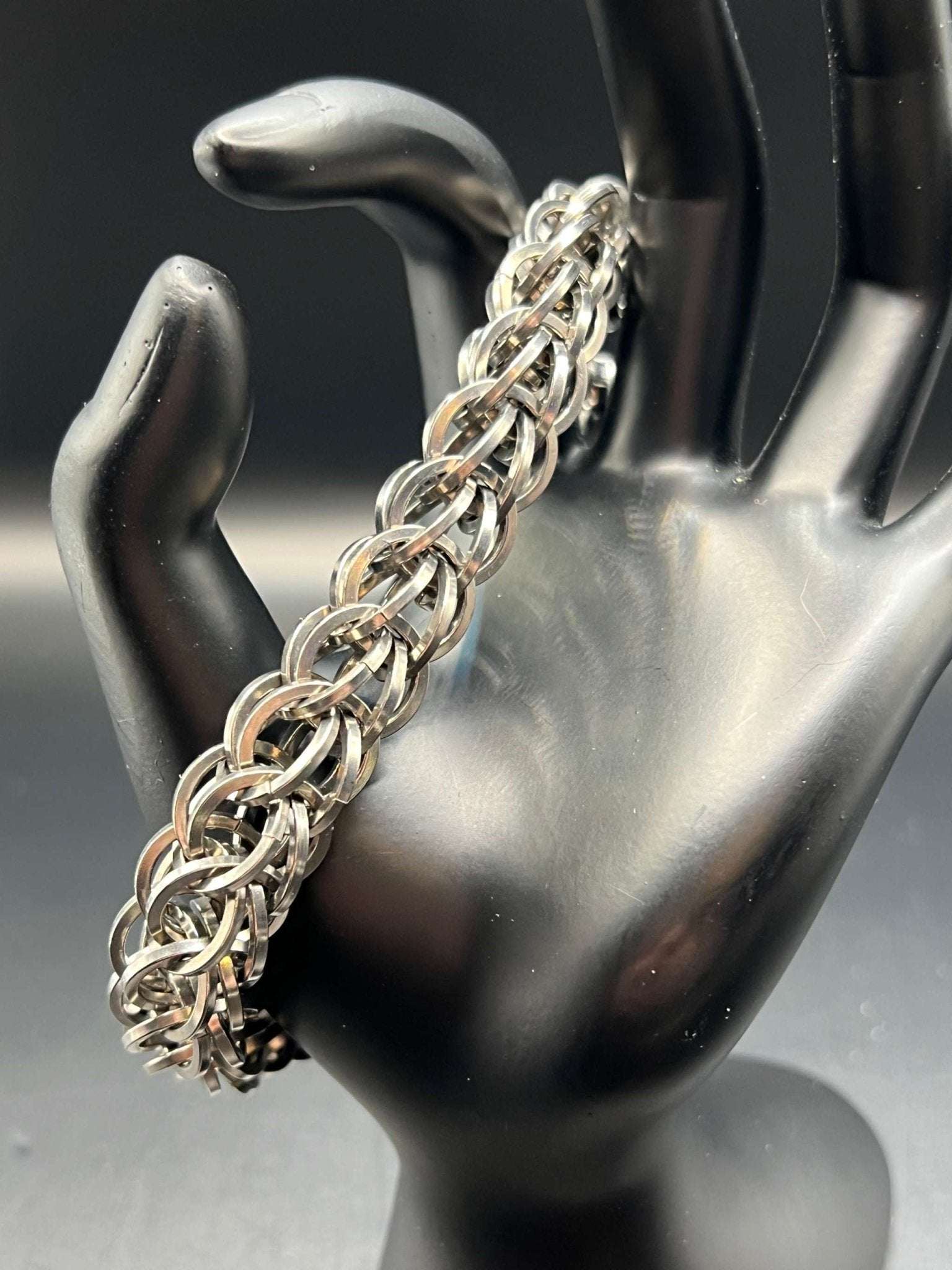 Stainless Steel Bracelet - Square Wire Chunky Full Persian (Foxtail) - Megan Gros Designs